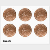 PixDezines LOVE FAUX FOIL, COPPER Ronde Sticker (Vel)
