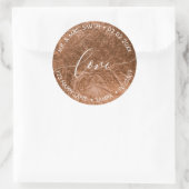 PixDezines LOVE FAUX FOIL, COPPER Ronde Sticker (Tas)