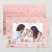 PixDezines Love+ Light Chanoeka Echte Sneeuwvlokke Feestdagenkaart (Voorkant / Achterkant)