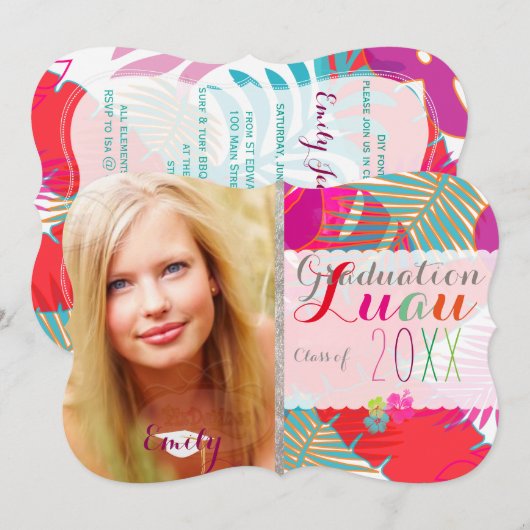 PixDezines Luau-Afstuderen/regenwoud Kaart (Voorkant / Achterkant)