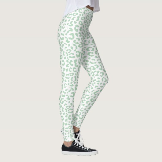 PixDezines Luipaard Print/Mint Groen Leggings (Rechts)