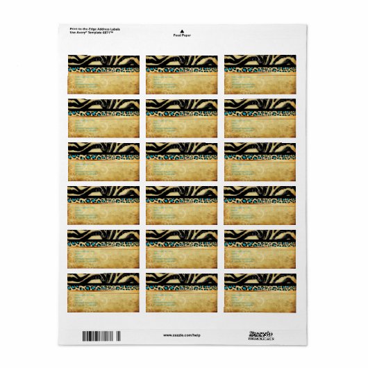 PixDezines  luipaard + zebra Etiket (Full Sheet)