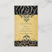 PixDezines luipaard, zebra + vocht Visitekaartje (Achterkant)