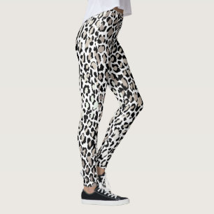PixDezines Luipaardprint/Zilver Tintaandoening Leggings