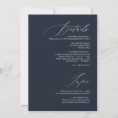 PixDezines Luxe Calligrafie Navy Blue Wedding Kaart (Achterkant)