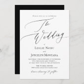 PixDezines Luxe Calligraphy Minimalist Wedding Kaart (Voorkant / Achterkant)