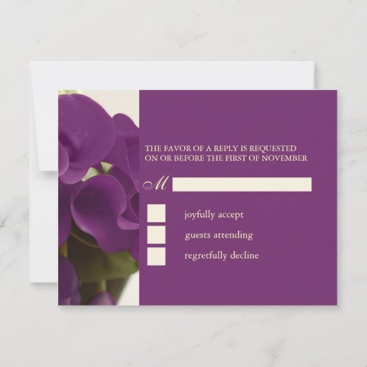 PixDezines Lys/do-it-yourself de Calla violet RSVP (Dos)