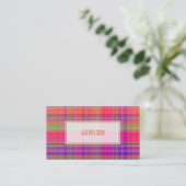 PixDezines malibu plaid Visitekaartje (Staand voorkant)