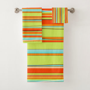 PixDezines Malibu Stripes, Lemon Lime Green Orange