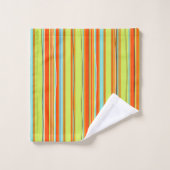 PixDezines Malibu Stripes, Lemon Lime Green Orange (Gant de toilette)