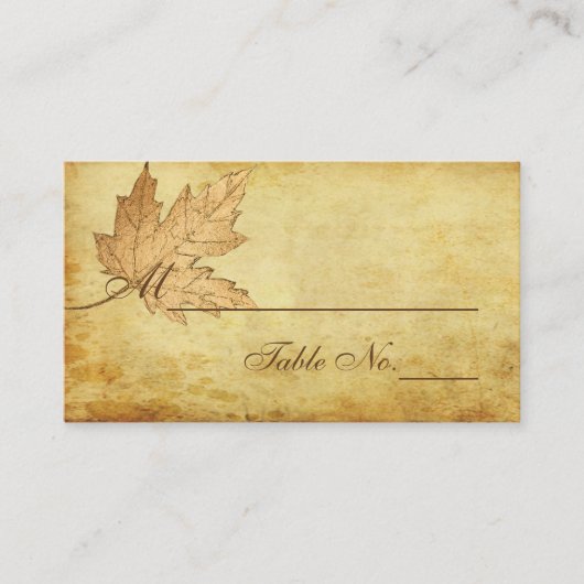PixDezines Maple Leaves/Faux Gold/Place Cards Plaatskaartje (Voorkant)