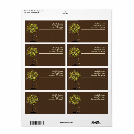 PixDezines Maple Tree Etiket (Full Sheet)