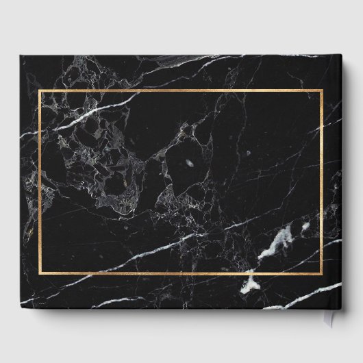 PixDezines Marble+Faux Gold Crown+Fancy Script Gastenboek (Achterkant)