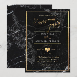 PixDezines Marble/Faux Gold/Engagement Party Kaart