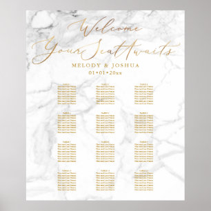 PixDezines Marble+Faux Gold Script, Zitdiagram Poster