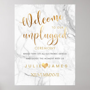 PixDezines Marble/Faux Gold/#UNPLUGGED Poster