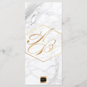 PixDezines Marble + Faux Gold Wedding Programma (Achterkant)