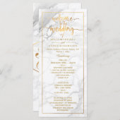 PixDezines Marble + Faux Gold Wedding Programma (Voorkant / Achterkant)