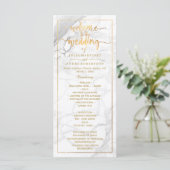 PixDezines Marble + Faux Gold Wedding Programma (Staand voorkant)