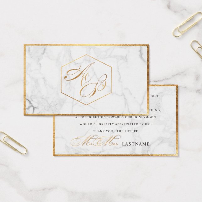 PixDezines Marble+Faux Goud Elegant Script /Gift Visitekaartjes (Kantoor)