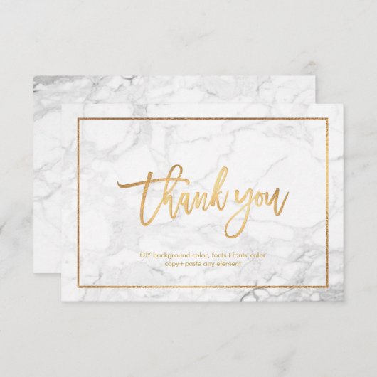 PixDezines MARBLE+FAUX OR Merci plat (Devant / Derrière)