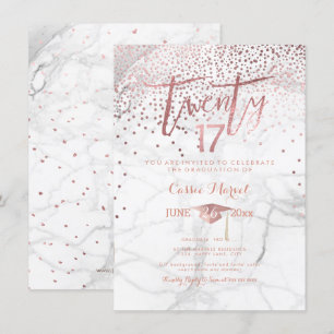 PixDezines Marble Faux Roos Gold 2017 Afstuderen Kaart