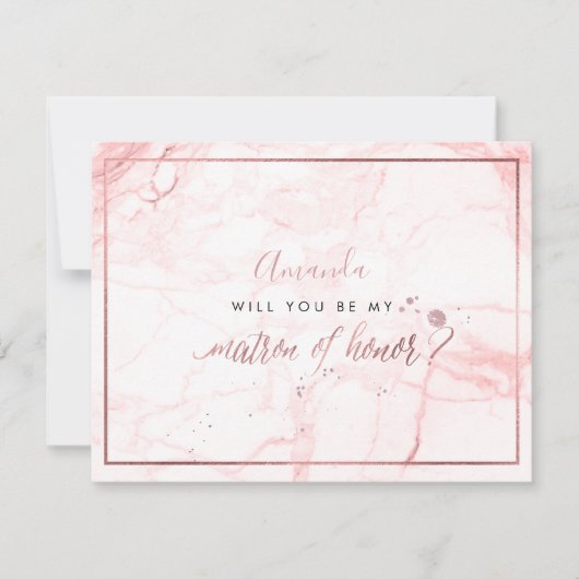 PixDezines Marble+Faux Roos Gold, Matron Kaart (Voorkant)