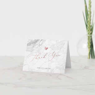 PixDezines Marble+Faux Roos Gold Weddenschap Harte Bedankkaart