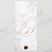 PixDezines Marble+Faux Roos Gold Wedding Program Programma (Achterkant)