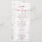 PixDezines Marble+Faux Roos Gold Wedding Program Programma (Voorkant / Achterkant)