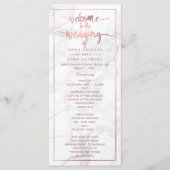PixDezines Marble+Faux Roos Gold Wedding Program Programma (Voorkant)