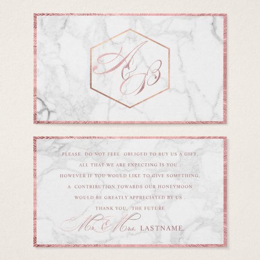 PixDezines Marble+Faux Rose Gold Script /Cadeau (Devant & derrière)