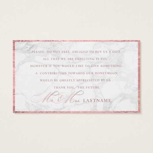 PixDezines Marble+Faux Rose Gold Script /Cadeau (Dos)