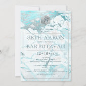 PixDezines Marble FauxSilver Honeycomb BarMitzvah  Kaart (Achterkant)