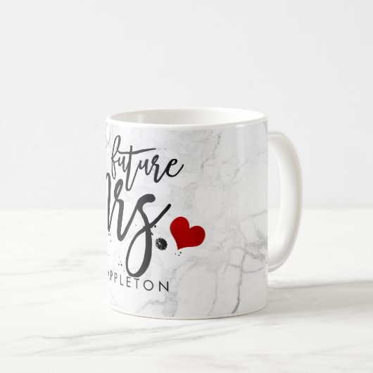 PixDezines Marble Future Mrs Modern Brush Script Koffiemok (Voorkant rechts)