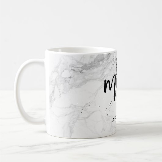 PixDezines Marble Future Mrs Modern Brush Script Koffiemok (Links)