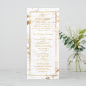 PixDezines Marble+Gold Veins Wedding Program Programma (Staand voorkant)