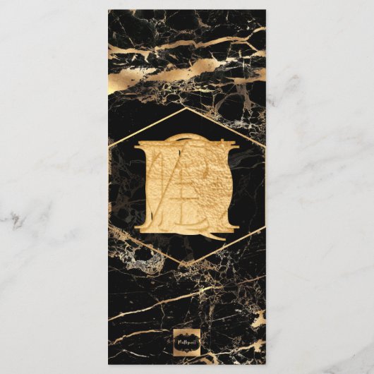 PixDezines Marble+Gold Veins Wedding Program Programma (Achterkant)