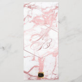 PixDezines Marble+Rose Gold Veins Trouwprogramma Programma (Achterkant)