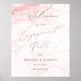 PixDezines Marble Rose Goud  Verloving Poster