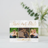 PixDezines MARBLE/SAVE OUR DATE/FUN SCRIPT Aankondigingskaart (Staand voorkant)