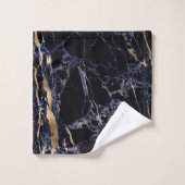 PixDezines MARBRE BLEU MINUIT + FAUSSES VEINES D'O (Gant de toilette)