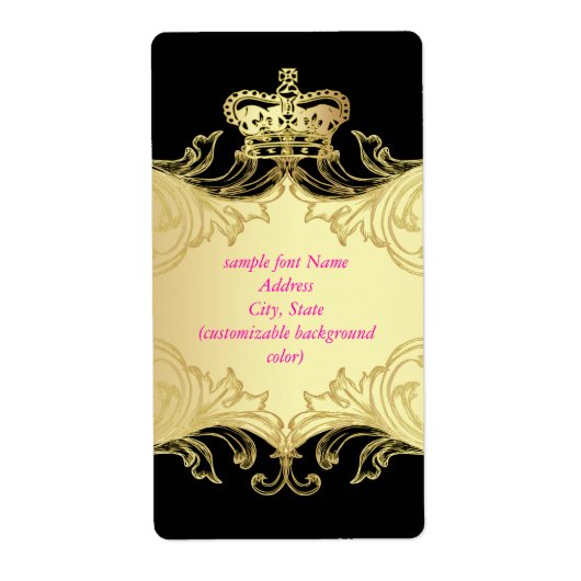 PixDezines Marie Antoinette en Oro/DIY kleur/zwart Etiket (Voorkant)