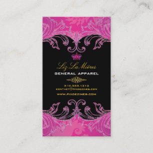 PixDezines Marie Antoinette in hot pink Visitekaartje