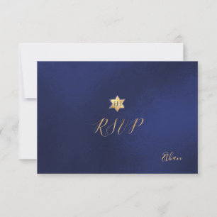 PixDezines Marine minimaliste RSVP Blue Mitzvah ✡