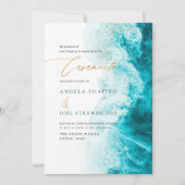 PixDezines Marine Waves Shoreline Beach Casamento Kaart (Voorkant)