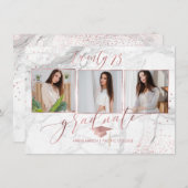 PixDezines Marmer Faux Roos Goud 2018 Afstuderen Kaart (Voorkant / Achterkant)