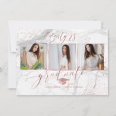 PixDezines Marmer Faux Roos Goud 2018 Afstuderen Kaart (Voorkant)