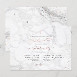 PixDezines Marmer Roze Goud Inwijding Kaart