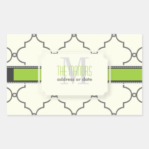 PixDezines Marokkaanse trellis/DIY kleuren Rechthoekige Sticker